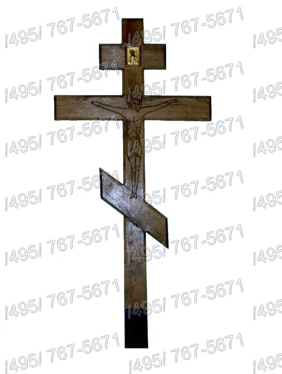 Крест дубовый на могилу, крест с иконой и распятием. Толщина креста  10 см.